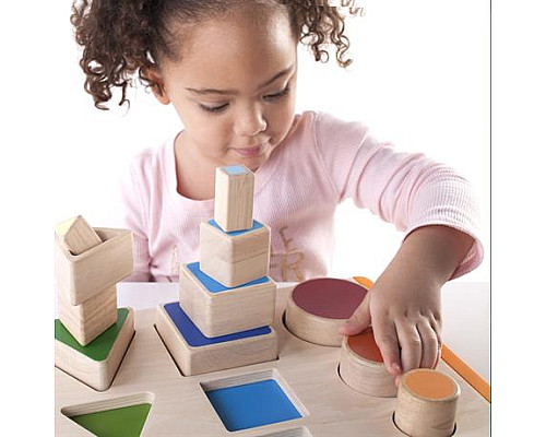 Дерев'яний сортер Guidecraft Manipulatives Фігури і розміри (G6737) Дерев'яний сортер Guidecraft Manipulatives Фігури і розміри (G6737)
