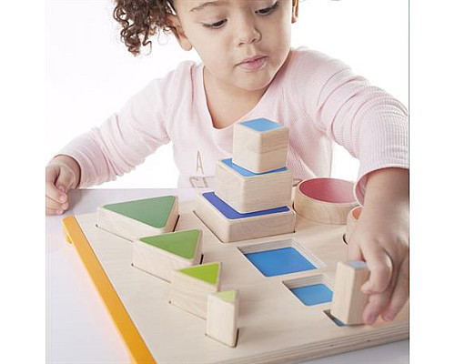 Дерев'яний сортер Guidecraft Manipulatives Фігури і розміри (G6737) Дерев'яний сортер Guidecraft Manipulatives Фігури і розміри (G6737)