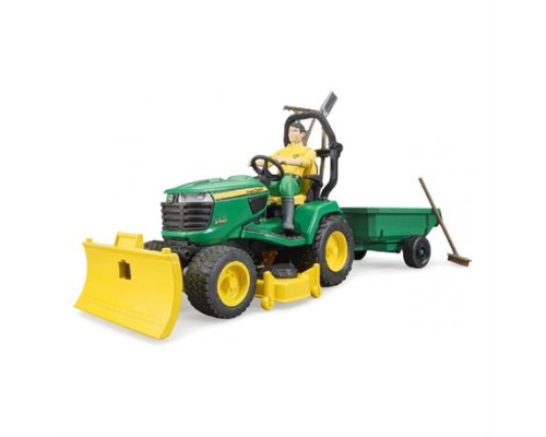 Модель Bruder Садовий трактор John Deere з причепом та фігуркою садівника 1:16 (62104)