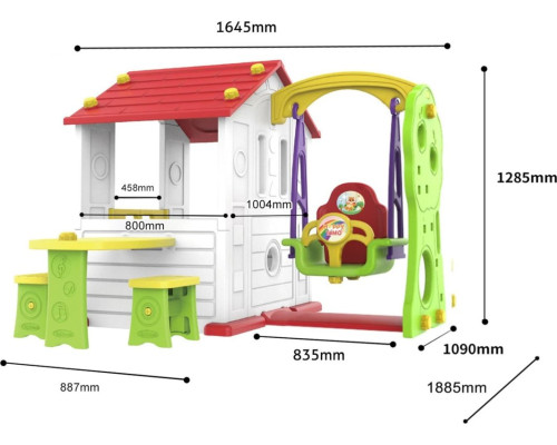 Садовий будиночок 3в1 для дітей Червоний дах