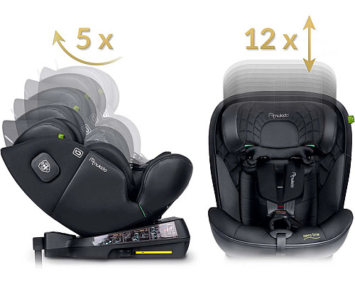 Автокрісло Nukido Aero Line ISOFIX 0-36 кг, чорне