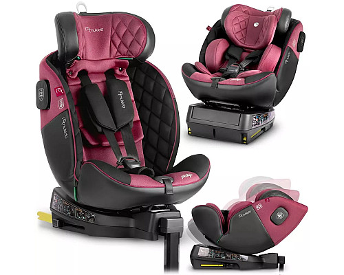 Автокрісло Nukido Prestige Line ISOFIX 0-36 кг, чорно-рожеве