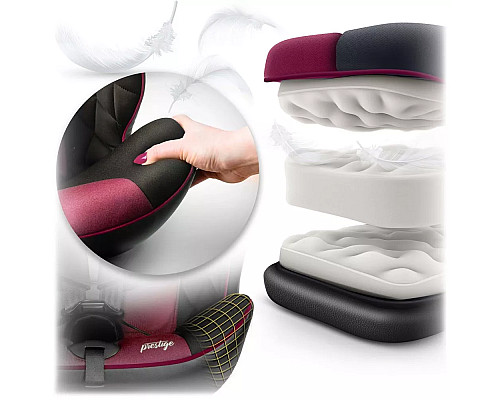 Автокрісло Nukido Prestige Line ISOFIX 0-36 кг, чорно-рожеве