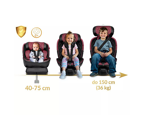 Автокрісло Nukido Prestige Line ISOFIX 0-36 кг, чорно-рожеве