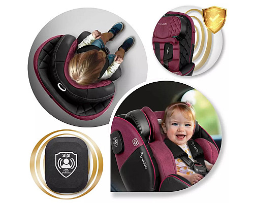 Автокрісло Nukido Prestige Line ISOFIX 0-36 кг, чорно-рожеве