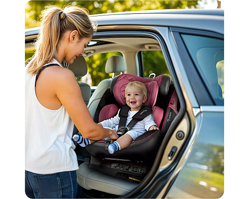 Автокрісло Nukido Prestige Line ISOFIX 0-36 кг, чорно-рожеве