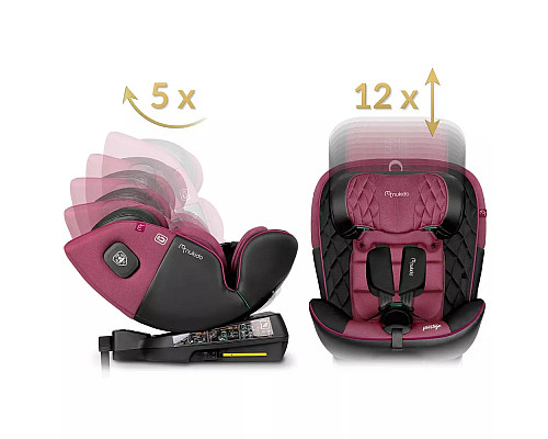 Автокрісло Nukido Prestige Line ISOFIX 0-36 кг, чорно-рожеве