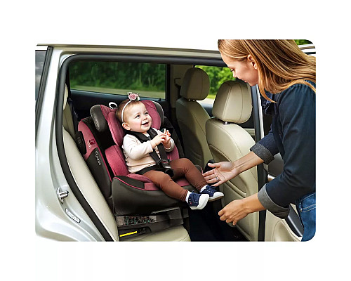 Автокрісло Nukido Prestige Line ISOFIX 0-36 кг, чорно-рожеве