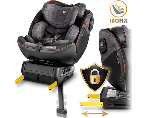 Автокрісло Nukido Prestige Line ISOFIX 0-36 кг, чорно-сіре