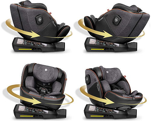 Автокрісло Nukido Prestige Line ISOFIX 0-36 кг, чорно-сіре