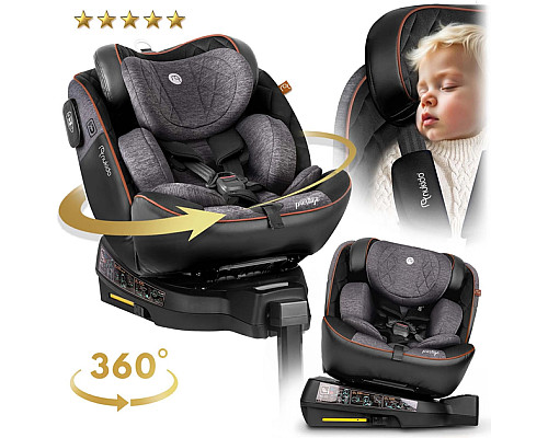 Автокрісло Nukido Prestige Line ISOFIX 0-36 кг, чорно-сіре