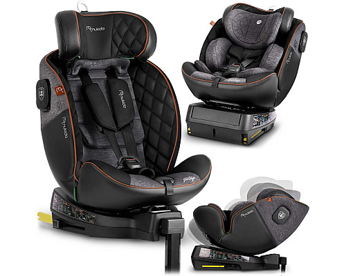 Автокрісло Nukido Prestige Line ISOFIX 0-36 кг, чорно-сіре
