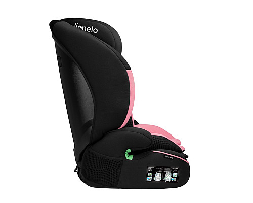 Дитяче автокрісло Lionelo  LEVI  I-SIZE - чорно-рожеве