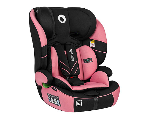 Дитяче автокрісло Lionelo  LEVI ONE I-SIZE - чорно-рожеве