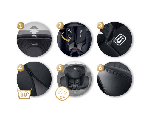 Автокрісло Nukido Aero Line ISOFIX 0-36 кг, чорне