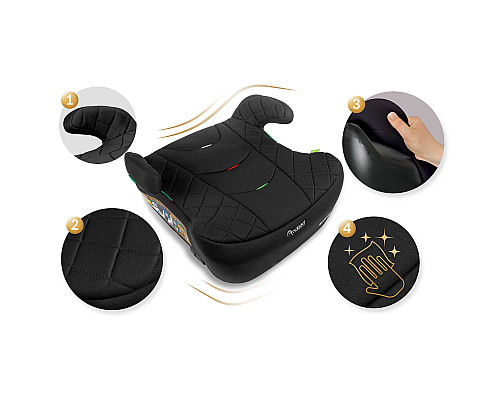 Бустер Nukido Louis ISOFIX 710200 125-150 см, чорний