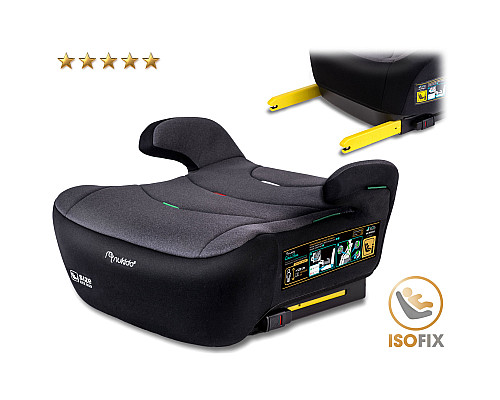 Бустер Nukido Louis ISOFIX 710201 125-150 см, чорно-сірий
