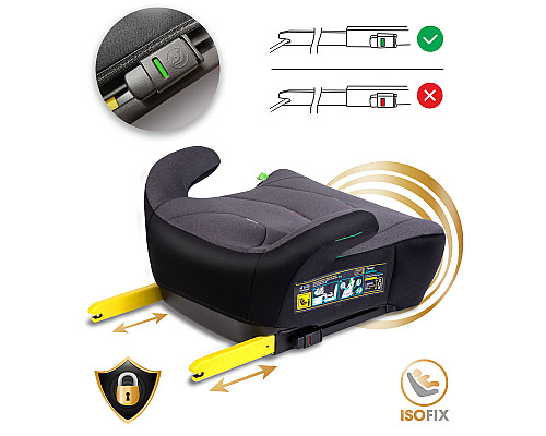 Бустер Nukido Louis ISOFIX 710201 125-150 см, чорно-сірий