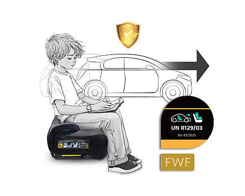 Бустер Nukido Louis ISOFIX 710201 125-150 см, чорно-сірий