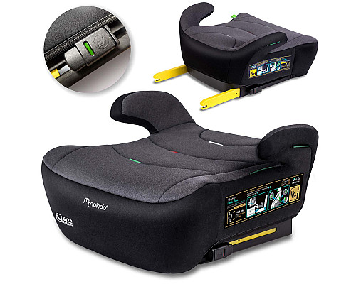 Бустер Nukido Louis ISOFIX 710201 125-150 см, чорно-сірий
