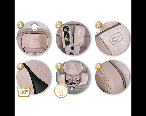 Автокрісло Nukido Aero Line ISOFIX 0-36 кг, бежеве