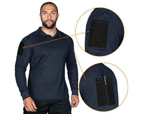 Поло Patrol Long LT CoolPass Pique Light Темно-синє  (7297), S