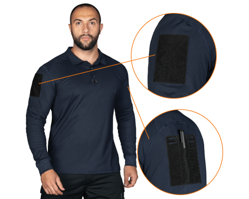 Поло Patrol Long LT CoolPass Pique Light Темно-синє  (7297), M