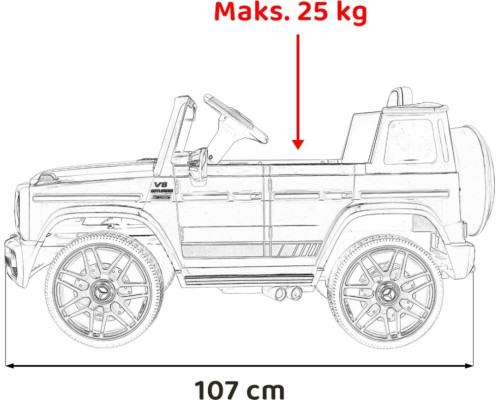 Дитяча акумуляторна машинка Mercedes AMG G63. Чорна