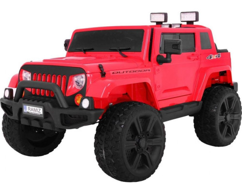 Дитяча акумуляторна машина Mighty Jeep Red + 2 місця + привід 4х4 + 2 багажника