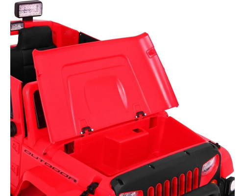 Дитяча акумуляторна машина Mighty Jeep Red + 2 місця + привід 4х4 + 2 багажника