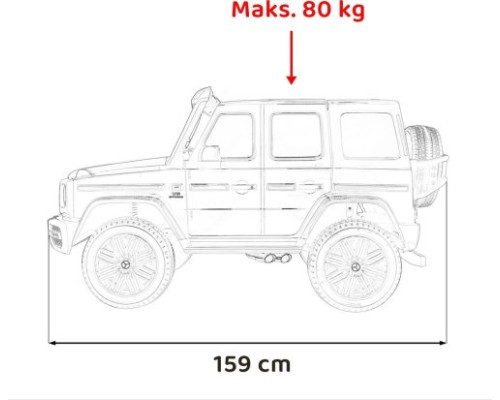 Дитяча акумуляторна машинка Mercedes Benz G63 AMG XXL MP4 Біла