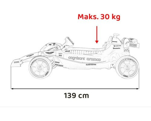 Дитяча акумуляторна машинка Формули-1 Aston Martin Cognizant Aramco