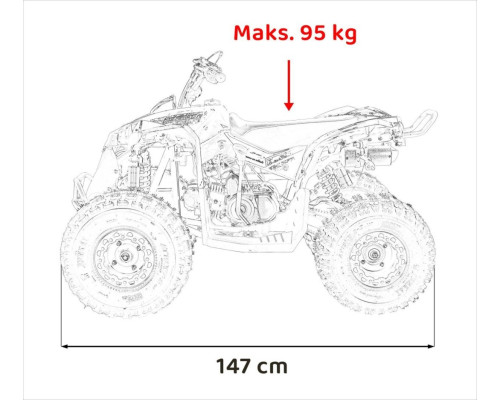 Дитячий акумуляторний квадроцикл RENEGADE HIPERFECT 125CC Червоний Дитячий акумуляторний квадроцикл RENEGADE HIPERFECT 125CC Червоний