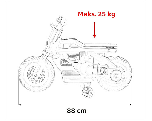 Дитячий акумуляторний мотоцикл Motorek Future 88 Чорний