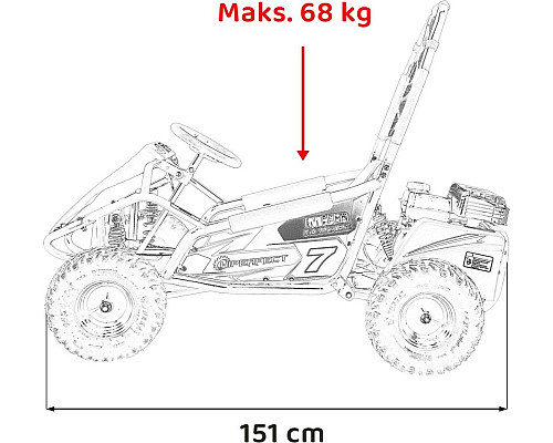 Дитячий акумуляторний картинг Gokart MUD MONSTER Чорний Дитячий акумуляторний картинг Gokart MUD MONSTER Чорний