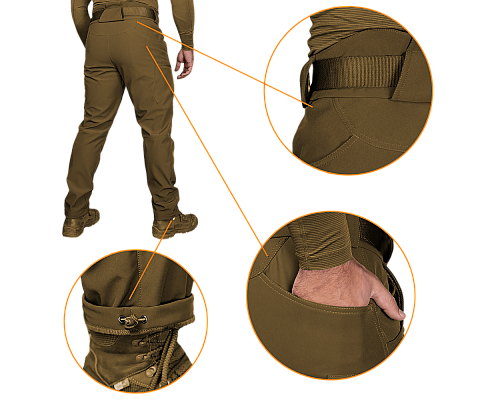 Штани SoftShell Vent Mesh Койот (7359), XL Штани SoftShell Vent Mesh Койот (7359), XL