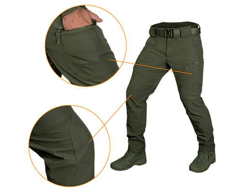 Штани SoftShell Vent Mesh Олива (7396), XXXL