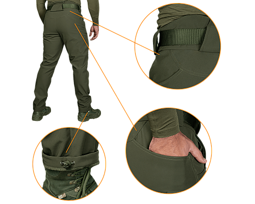 Штани SoftShell Vent Mesh Олива (7396), XXXL