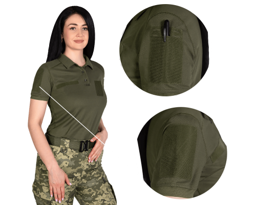 Жіноче поло Pani Army ID LT Олива  (8080), XXL