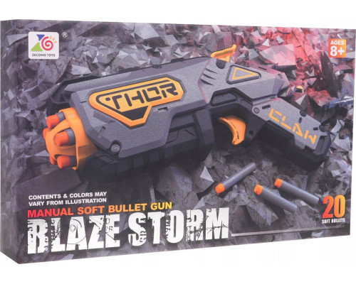 Дитячий іграшковий пістолет Blaze Storm для дітей 8+ 20 безпечних куль + пружинний механізм Сірий ZMI.ZC7150