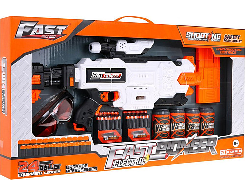 Рушниця дитяча 8+ М'які кулі + аксесуари Іграшкова рушниця Fast Pioneer
