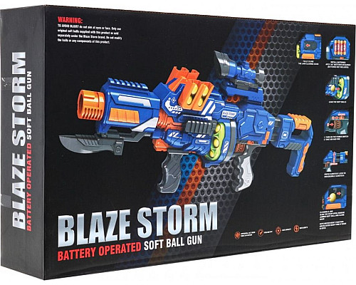 Гвинтівка підліткова 14+ Blaze Storm 12 пінопластових куль + приціл + багнет Гвинтівка підліткова 14+ Blaze Storm 12 пінопластових куль + приціл + багнет