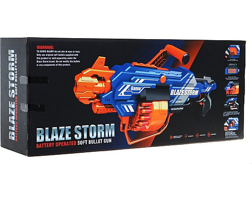 Велика гвинтівка для дітей 8+ Blaze Storm 40 пінопластових куль + опора для ручки Велика гвинтівка для дітей 8+ Blaze Storm 40 пінопластових куль + опора для ручки