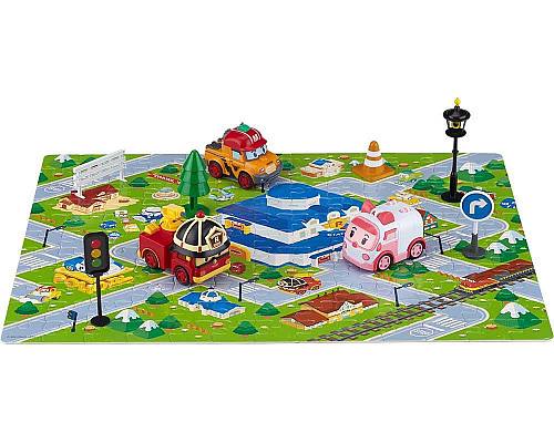 Набір машинок дитячих Roi Visual Міська серія GoGo Ембер, Рой, Марк + аксесуари