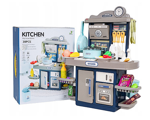 Дитяча кухня з функцією світла, звуку та аксесуарами Ramiz ZDZ.BD8022 38 ел. блакитна