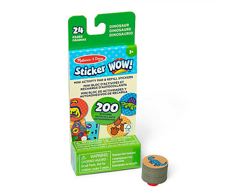 Дитячий мініблокнот Spin Master З наліпками для штампу Динозавтри Melissa and Doug. Sticker WOW