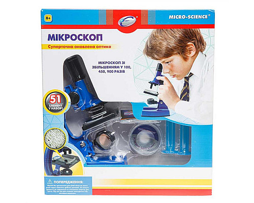 Мікроскоп Eastcolight зі збільшенням до 900 разів, синій
