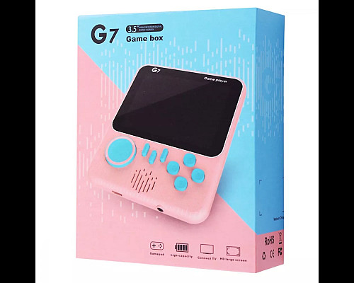 Консоль ігрова Game Box G7  3,5 дюйма 500 мАг рожева