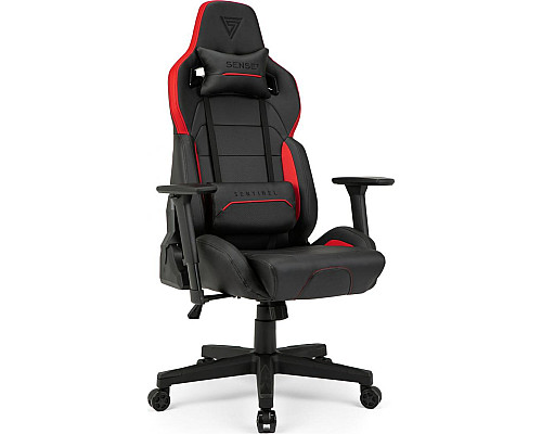 Ігрове крісло SENSE7 Sentinel, чорно-червоне