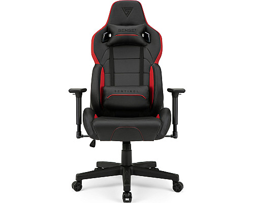 Ігрове крісло SENSE7 Sentinel, чорно-червоне